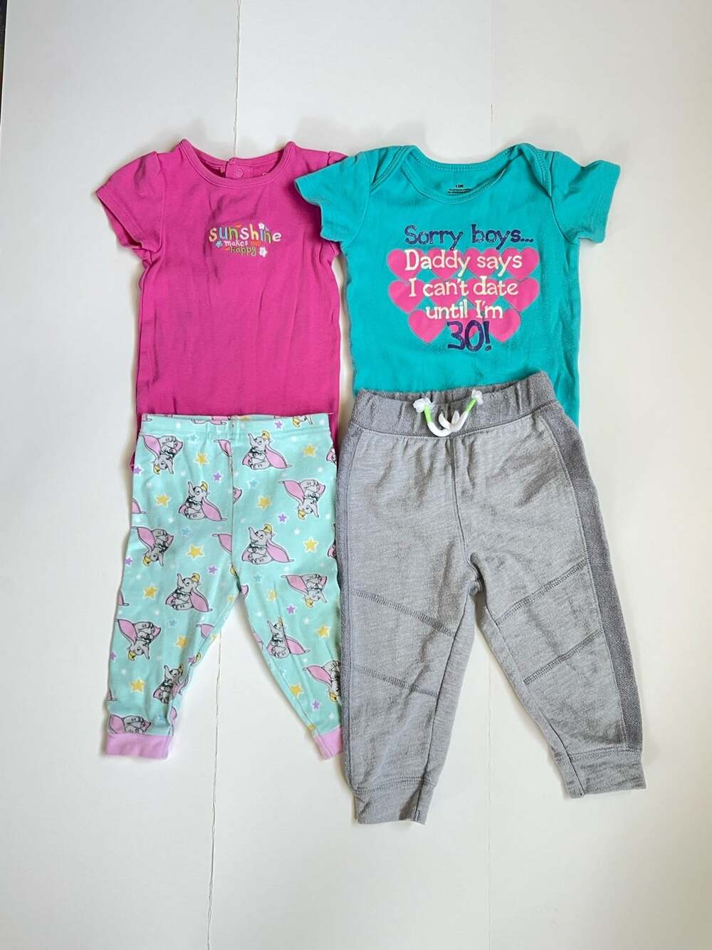 Bundle of 4 PCS Baby Girls Outfit Size 12 Month